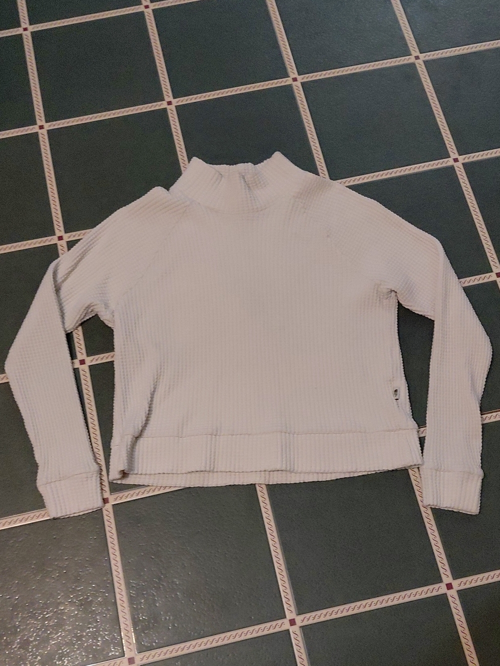 The North Face Cream Waffle-Knit Mock Neck Sweater